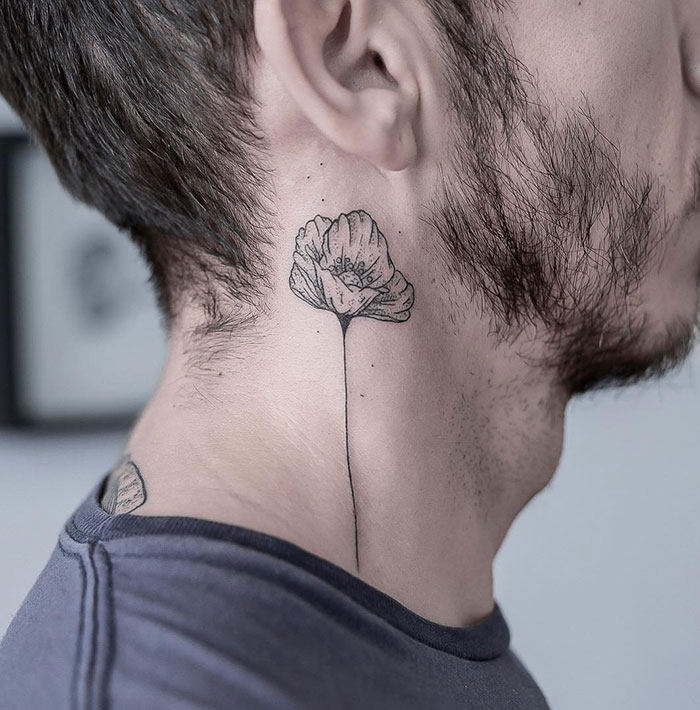 neck tattoo designs flower