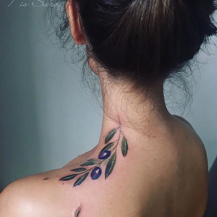neck tattoo designs olive