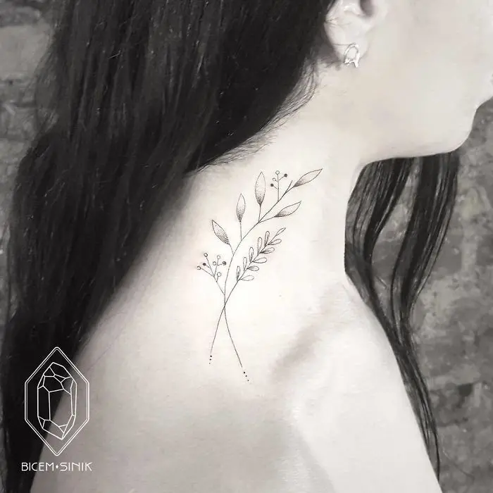 neck tattoo designs plant