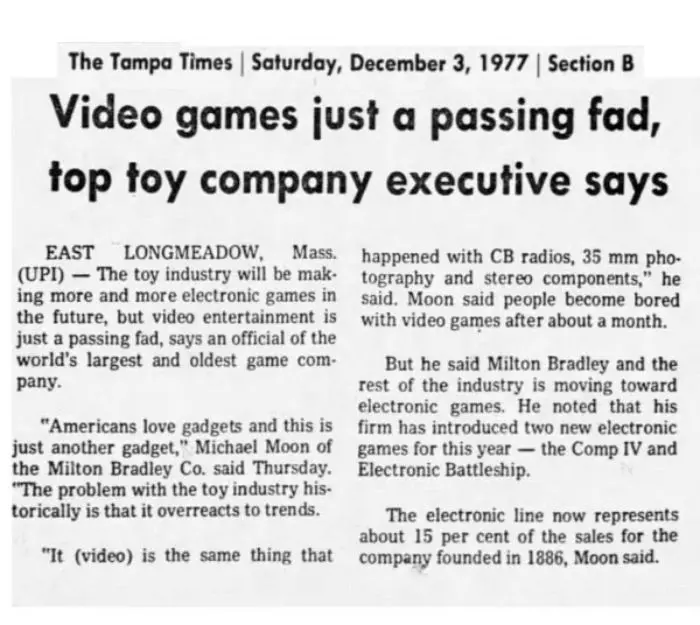 past headlines video games passing fad