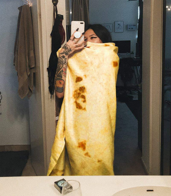 selfie burrito tortilla baby blanket