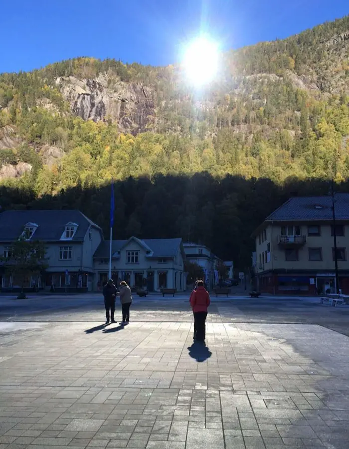 shining sun mirror in Rjukan Norway