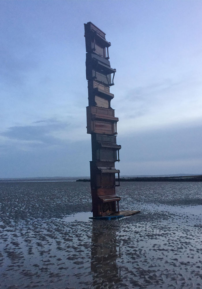 stack of pianos - interesting beach things