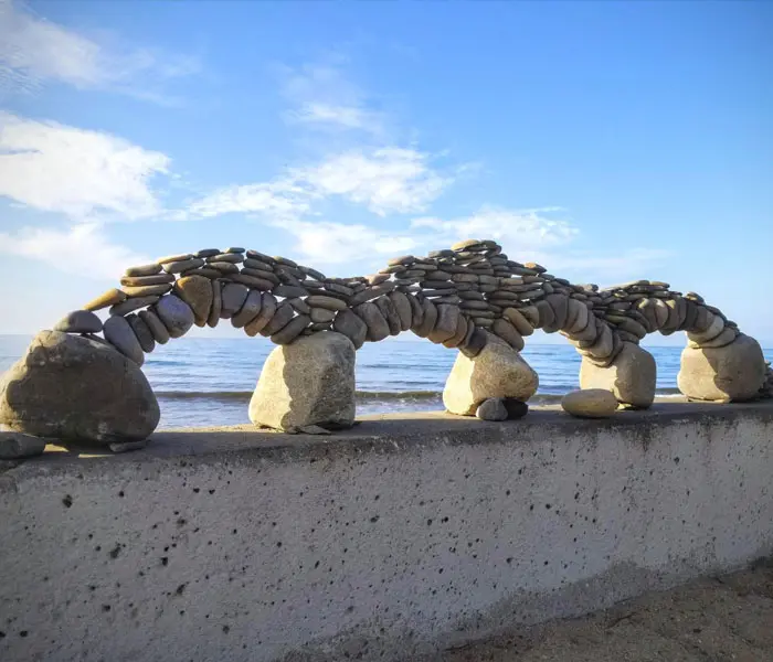 stacked stone arches interesting beach things