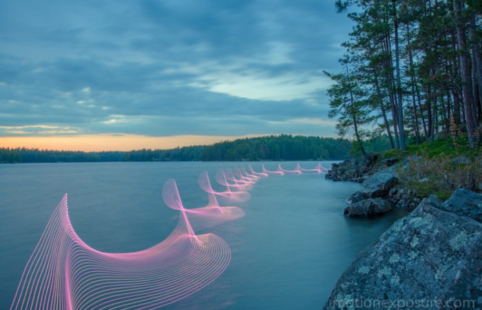 stephen orlando kayak light paintings dawn