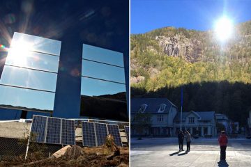 sun mirrors in Rjukan Norway