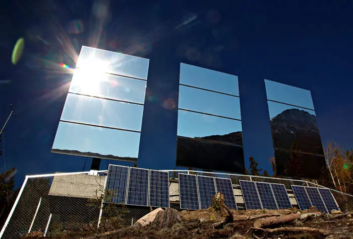 sun mirrors in Rjukan Norway reflection