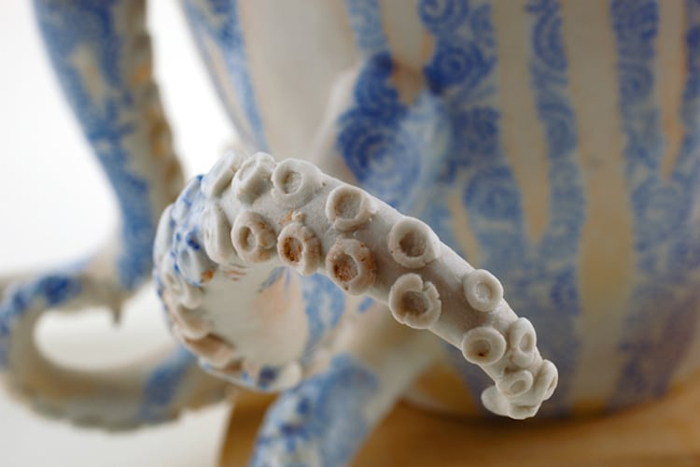 surreal ceramic vessels octopus suckers