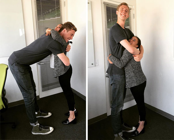 tall people struggles best way to hug