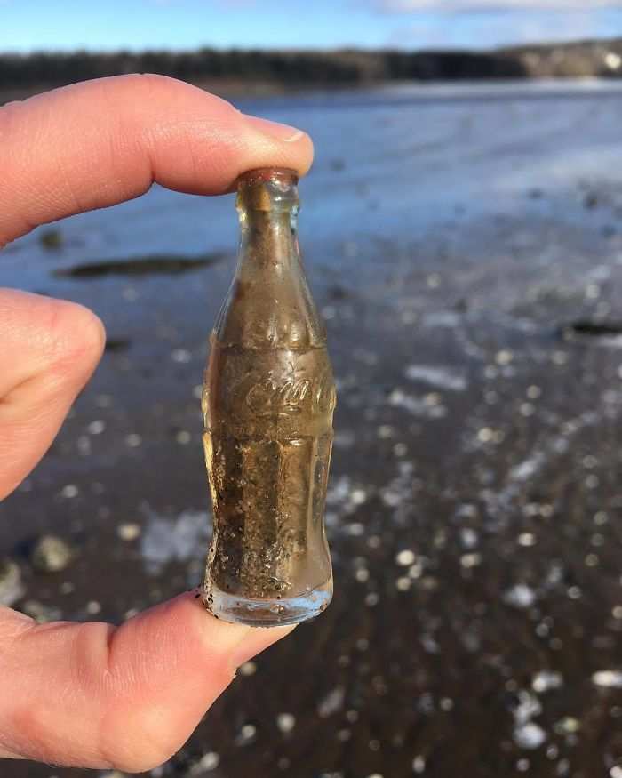 tiny coca cola bottle - interesting beach things