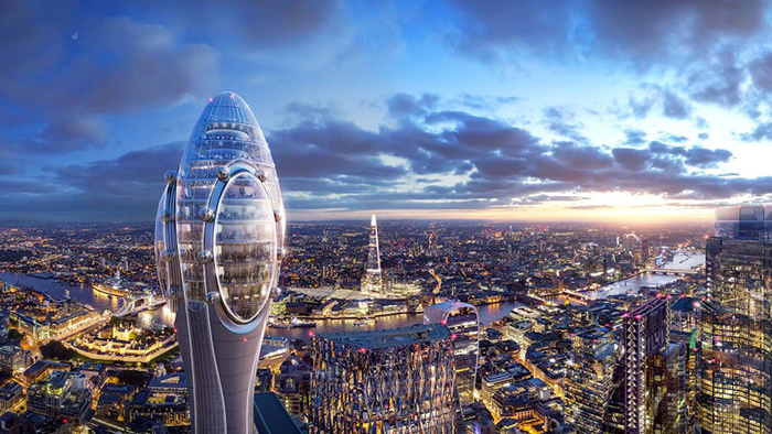 tulip-shaped observation tower london