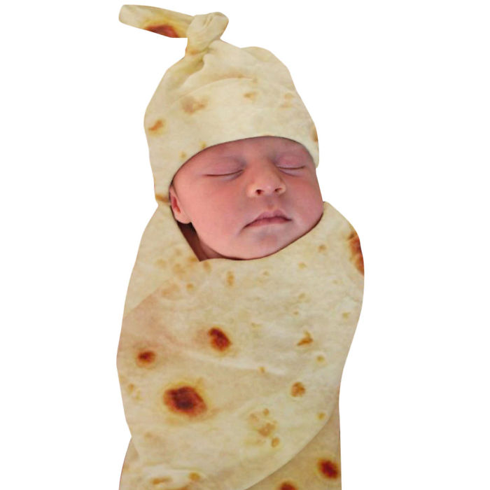 wrapped burrito tortilla baby blanket