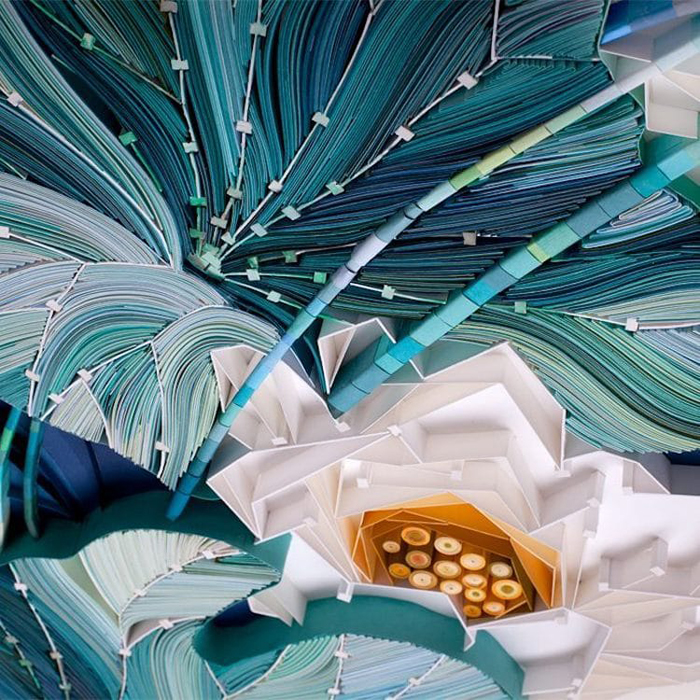 yulia brodskaya paper quilling pond leaves detail