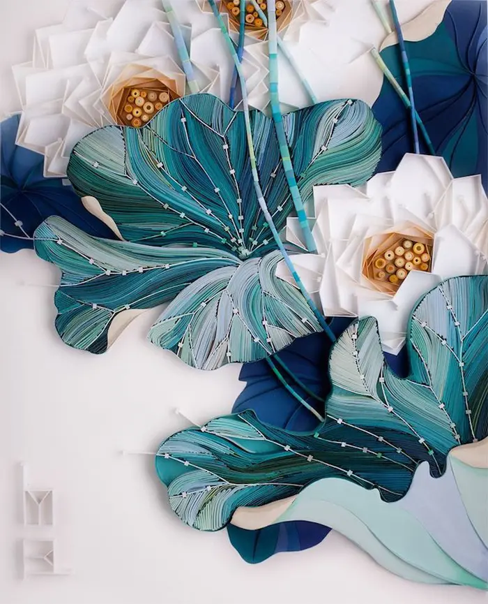 yulia brodskaya paper quilling pond leaves