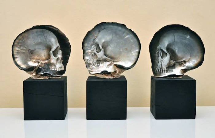 3 samples gregory halili shell skull carvings