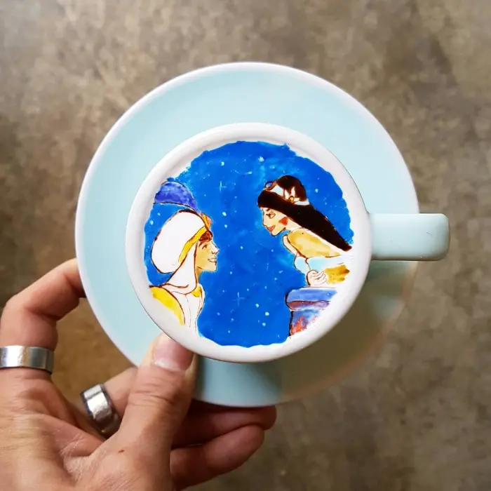 aladdin colored latte art kangbin lee