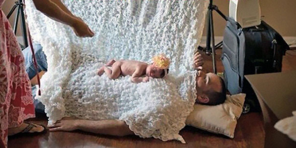 baby stable photoshoot with dad parenting hacks tricks tips