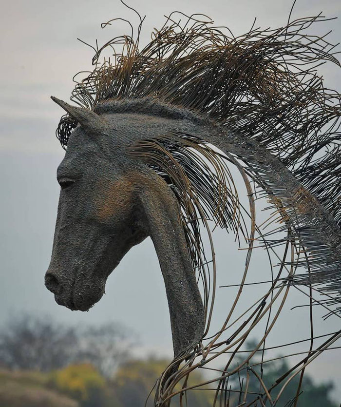 darius hulea metal wire sculptures ferdinand i horse