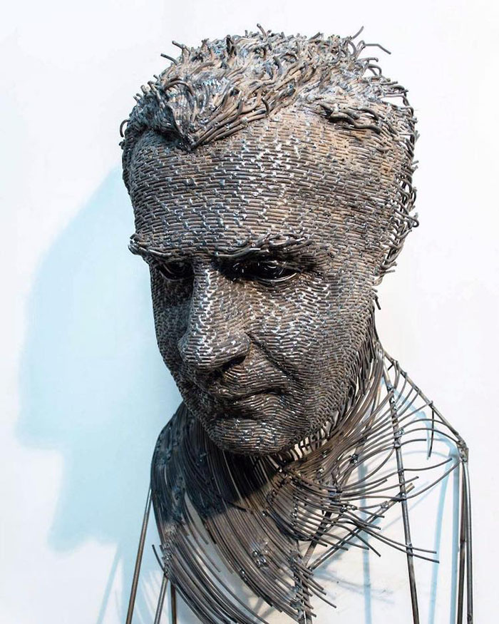 darius hulea metal wire sculptures lucian blaga