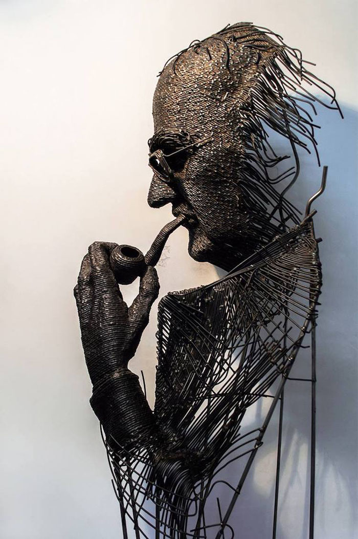 darius hulea metal wire sculptures mircea eliade
