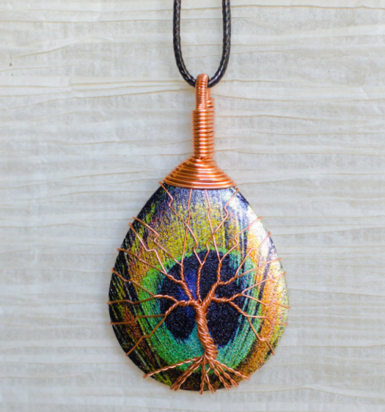 Beautiful Stone Pendants Held In Place With Recycled Copper Wire