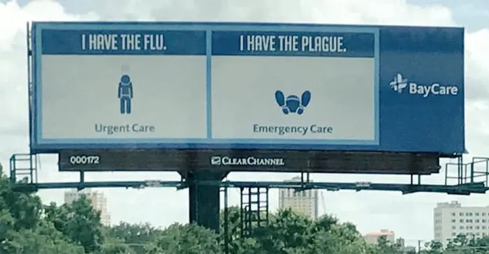 flu vs plague difference between urgent and emergency care
