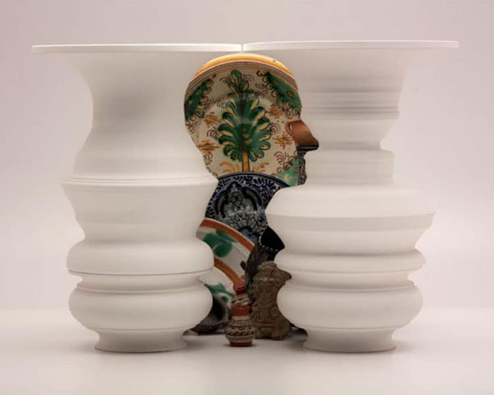 greg payce optical illusion vases man bust negative space