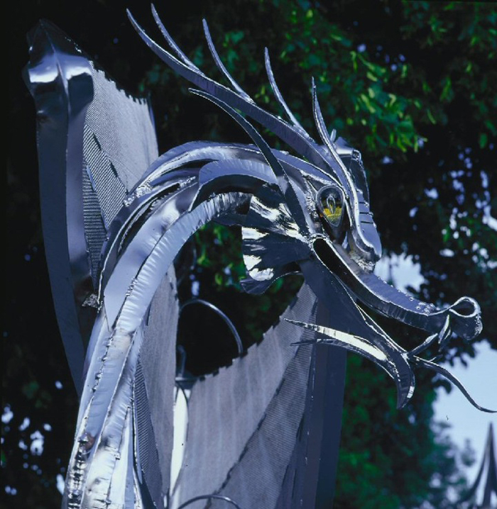 harlech house mythical dragon gate glass blown eyes