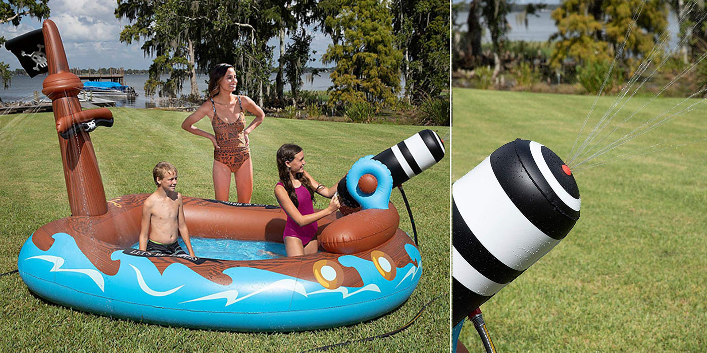 inflatable pirate ship with water cannon