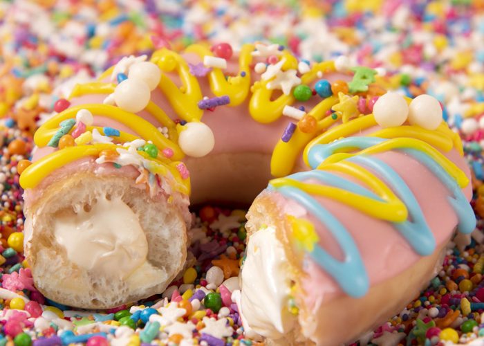 krispy kreme doughnut filled with birthday cake batter
