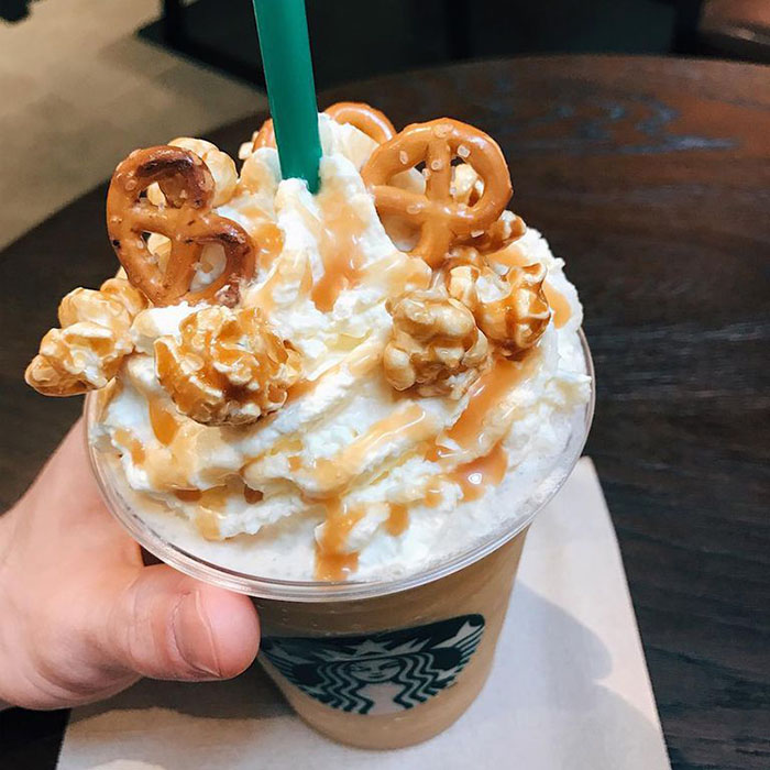 mind-blowing starbucks frappuccino flavors caramel popcorn pretzel