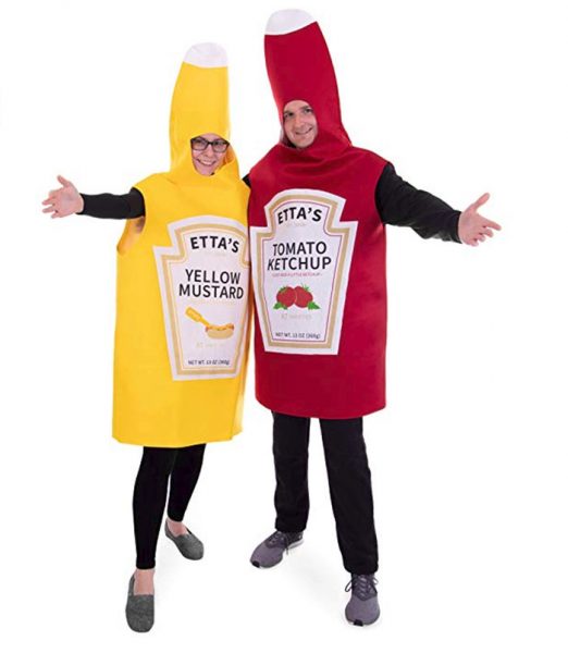 Adult Men And Women Couple Mustard Tomato Sauce Costume Role