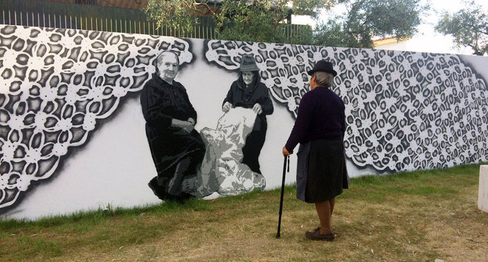 nespoon lacework murals povoa da atalaia portugal wall