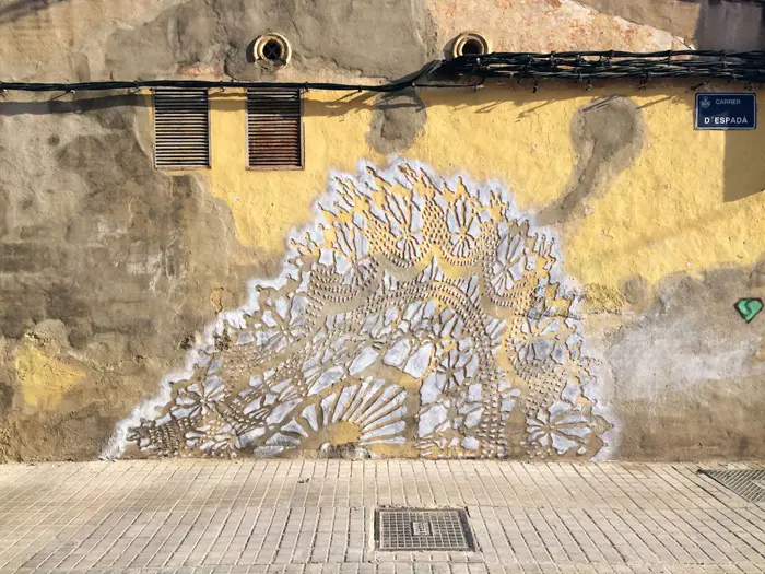 nespoon lacework murals valencia spain wall