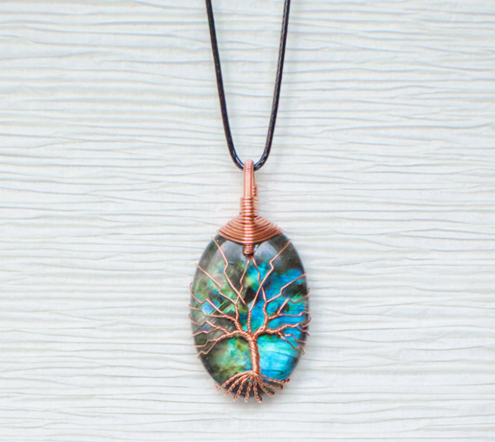 oval stone recycled beautifully wire jewelry