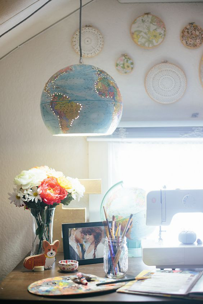 pendant light upcycle old globe