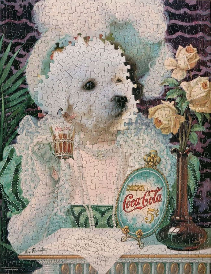 tim klein montage puzzle art soda pup