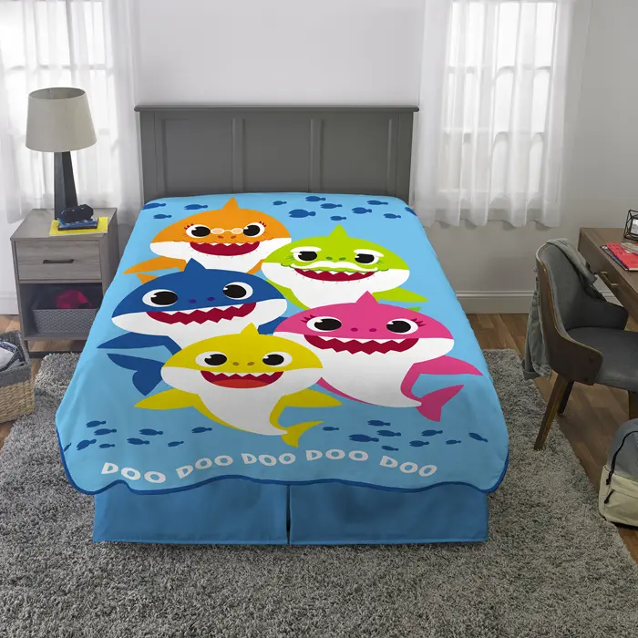 Pink Fong Baby Shark Standard Reversible Pillowcase for Kids 1 Piece Pillowcase 