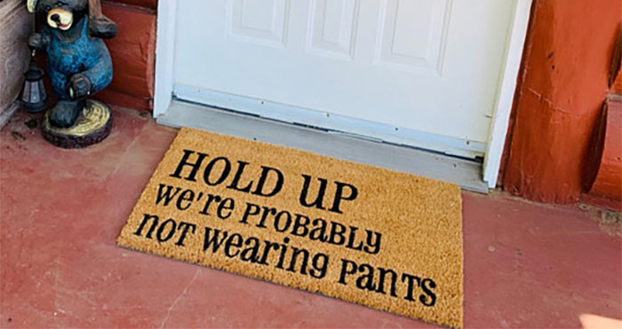 Home Doormat Hold On We're Probably Naked Funny Doormat Funny Rug 