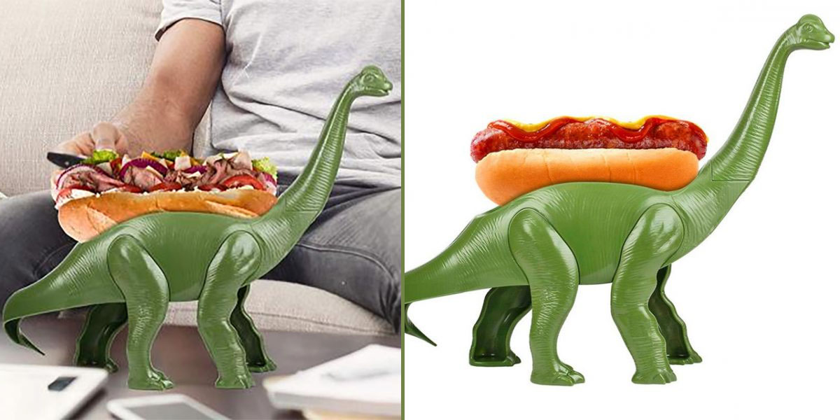 Weeniesaurus dinosaur hot dog holder