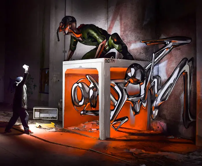 ant man sort graffiti object transformations bus artist odeith