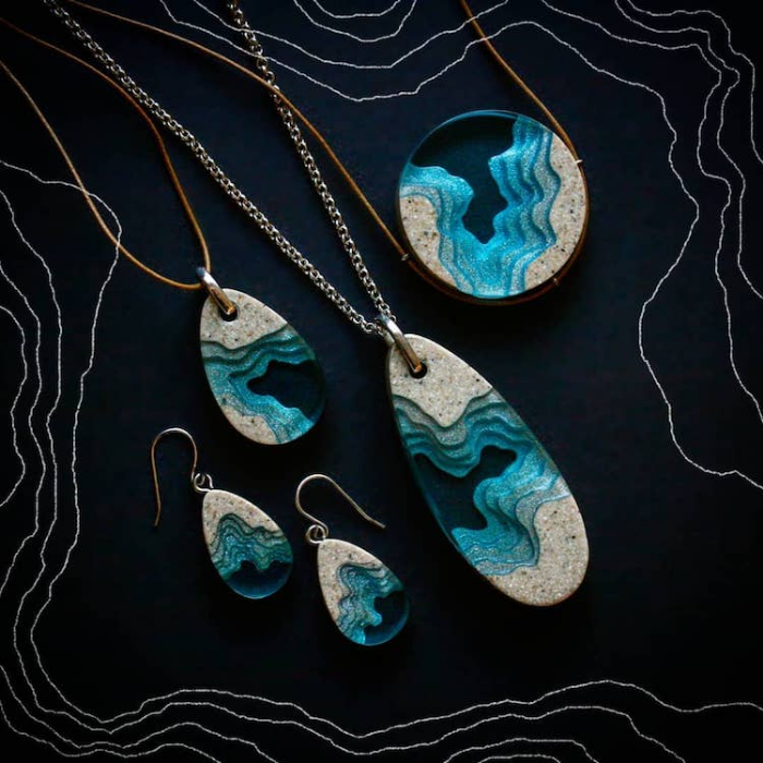 Artist Handcrafts Beautiful Jewelry Depicting Australia's Shorelines