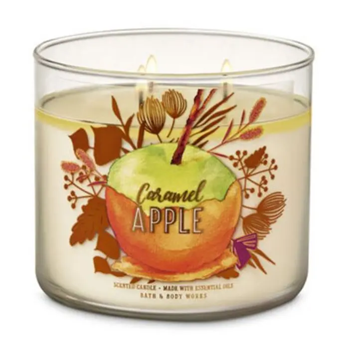 caramel apple bath and body works halloween candles and candle holders