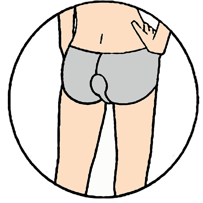 charcoal underwear pads attach buttocks area