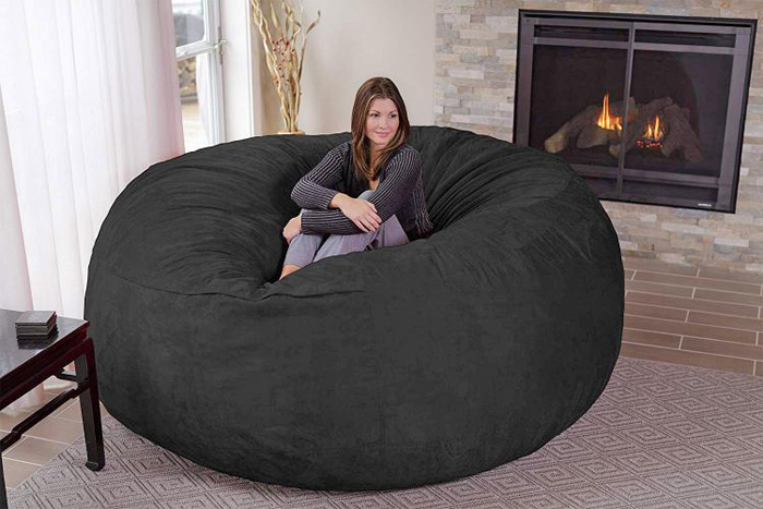 chill sack giant 8 foot bean bag chair charcoal