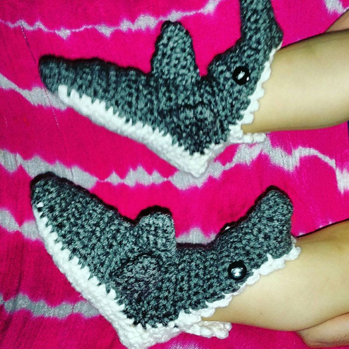 etsy shark socks crochet pattern