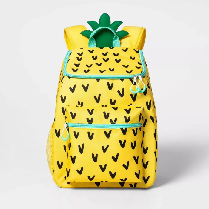 front view target sun squad pineapple backpack cooler