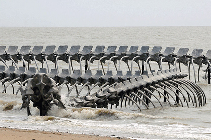 giant serpent sculpture estuary france