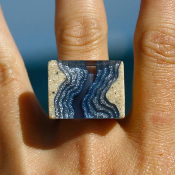 ring sand and resin jewelry boldb