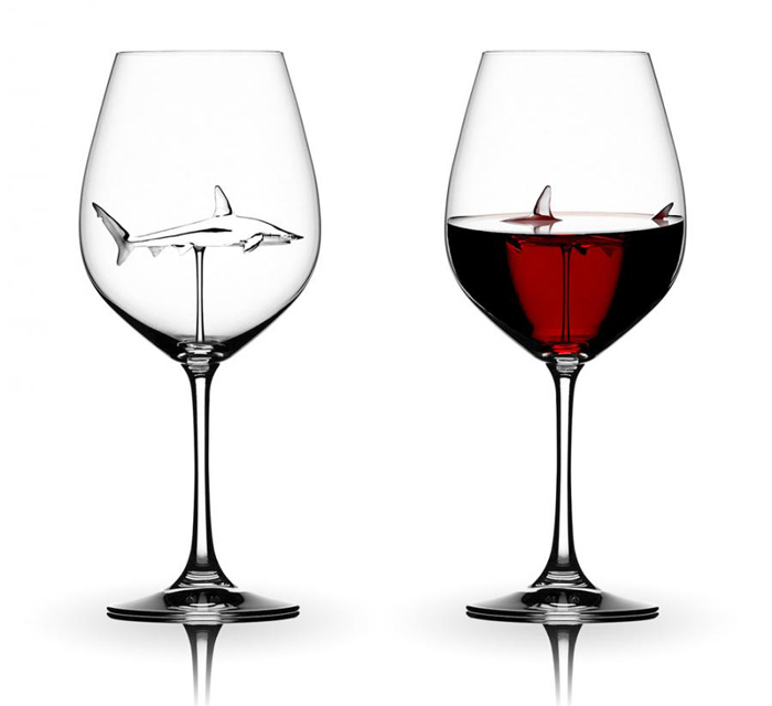 shark wine glasses